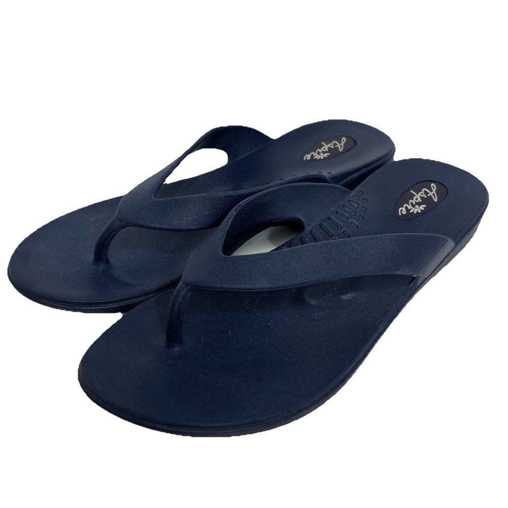 Women's Aspire By Okabashi Wedge Heel Sandals Flip Flop Size M/L Navy